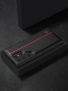 Men Father's Day Geometric Print Phone Case - Black - View 3