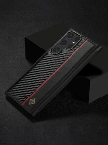 Men Father's Day Geometric Print Phone Case - Black - View 1