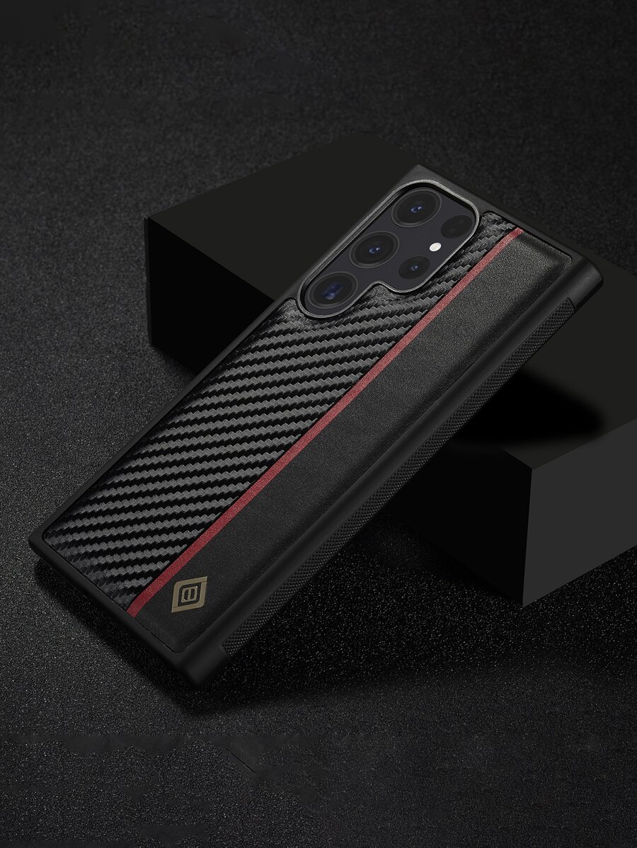 Men Father's Day Geometric Print Phone Case - Black - View 1