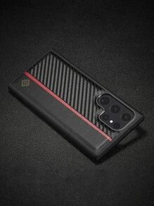 Men Father's Day Geometric Print Phone Case - Black - View 5