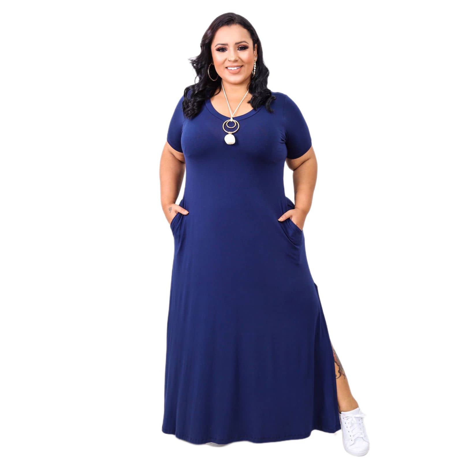 Plus Size Dresses - 藏蓝色 - 查看 1