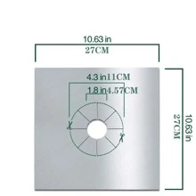4pcs 27*27cm, 0.12mm Thick High Temperature Resistant PTFE Gas Stovetop Protector, Non-Stick Reusable Gas Stove Burner Liner Cover For Kitchen, Cuttable, Easy To Clean, Silver