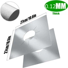 4pcs 27*27cm, 0.12mm Thick High Temperature Resistant PTFE Gas Stovetop Protector, Non-Stick Reusable Gas Stove Burner Liner Cover For Kitchen, Cuttable, Easy To Clean, Silver