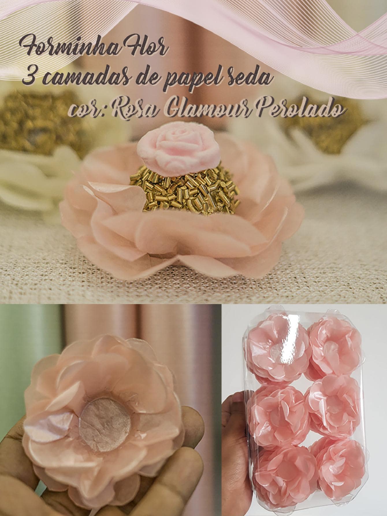 Party Backdrops - Pembe Glamour İnci Parıltısı - Görünüm 1