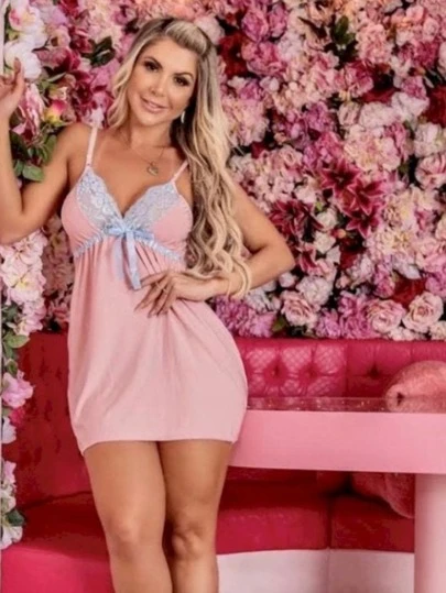 Camisola Algodão Doce em Liganete c/ Renda