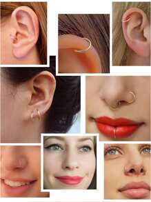 5pairs Small Hoop Earrings, Gold Color, 18 Gauge, 6/7/8/9/10mm - Gold - View 10