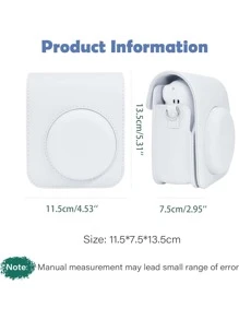 Instant Mini 12 Case Compatible For Mini 12/ Mini 12 Camera - PU Leather Protective Case Cover Bag With Adjustable Shoulder Strap- Clay White