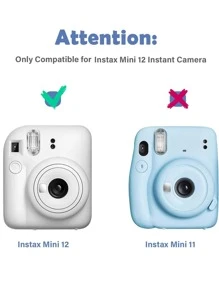 Instant Mini 12 Case Compatible For Mini 12/ Mini 12 Camera - PU Leather Protective Case Cover Bag With Adjustable Shoulder Strap- Clay White