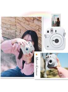 Instant Mini 12 Case Compatible For Mini 12/ Mini 12 Camera - PU Leather Protective Case Cover Bag With Adjustable Shoulder Strap- Clay White