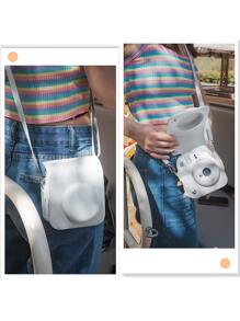 Instant Mini 12 Case Compatible For Mini 12/ Mini 12 Camera - PU Leather Protective Case Cover Bag With Adjustable Shoulder Strap- Clay White