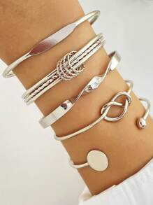 5 pcs Metal Women's Sexy Simple Daily Bracelet Set