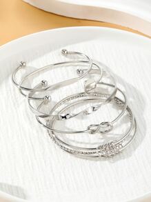 5 pcs Metal Women's Sexy Simple Daily Bracelet Set