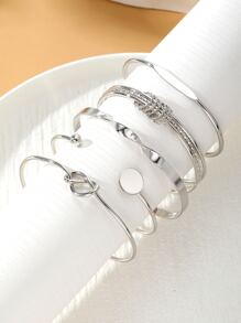 5 pcs Metal Women's Sexy Simple Daily Bracelet Set
