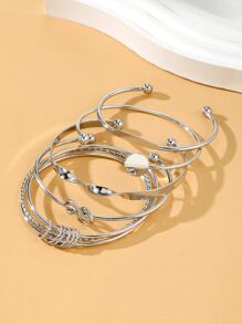 5 pcs Metal Women's Sexy Simple Daily Bracelet Set