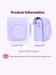 Instant Mini 12 相机套，兼容 Mini 12/Mini 12 相机 - PU 皮革保护套，带可调节肩带 - 浅紫色 - 紫色 - 查看 9