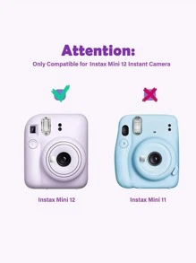Instant Mini 12 相机套，兼容 Mini 12/Mini 12 相机 - PU 皮革保护套，带可调节肩带 - 浅紫色 - 紫色 - 查看 7