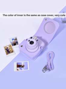 Instant Mini 12 相机套，兼容 Mini 12/Mini 12 相机 - PU 皮革保护套，带可调节肩带 - 浅紫色 - 紫色 - 查看 2
