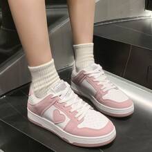 Của phụ nữ Dễ thương Giải trí Giày thể thao Bằng phẳng Giày thể thao Chi tiết trái tim Trắng chất liệu da PU Giày dép Đối với Phong cách Học viện , Màu hồng - Màu Hồng  San hô - Xem 3