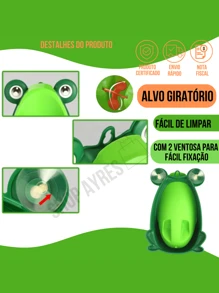 Pinico Mictório Desfralde Menino Sanitário Parede Com Ventosa - Verde Militar - Visão 5
