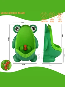 Pinico Mictório Desfralde Menino Sanitário Parede Com Ventosa - Verde Militar - Visão 4