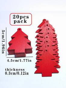 20入組5cm紅色聖誕樹形狀家居裝飾掛飾 - 紅色 - 查看 4