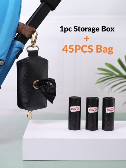 1入組收納容器+3捆45個尿布垃圾袋(30x22cm)