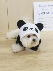 LUCKIE LABO 1件連帽式寵物服裝,具有動物設計,適用於犬貓戶外穿著 - 黑與白 - 查看 5