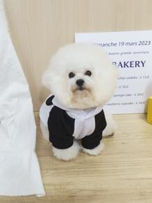 LUCKIE LABO 1件連帽式寵物服裝,具有動物設計,適用於犬貓戶外穿著 - 黑與白 - 查看 7