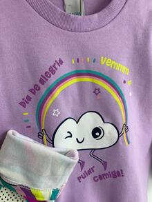 CONJUNTO MALWEE MOLETOM INFANTIL MENINA FLANELADO DIA DE ALEGRIA - Lavanda - Visão 6
