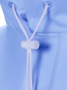 1入親子風格電單車雨衣,男女同款摩托車母子透明長款防水雨衣,帶帽子和長袖 - 紫色 - 查看 6