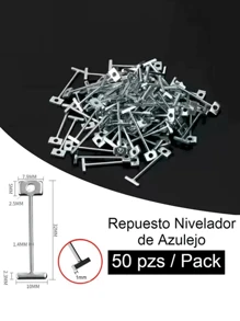 Repuesto Sistema Nivelador Azulejo Porcelanato Loseta 50pzs. Vmingo - Plateado - Ver 4