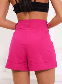 Women Shorts - 玫紅色 - 查看 2