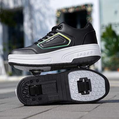 New Dual-Wheel Roller Skates, High-Fashioned For College Students, Cool Summer Model With Switchable Walking & Skating Features