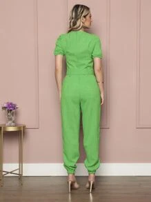 Women Jumpsuits - 綠色 - 查看 2