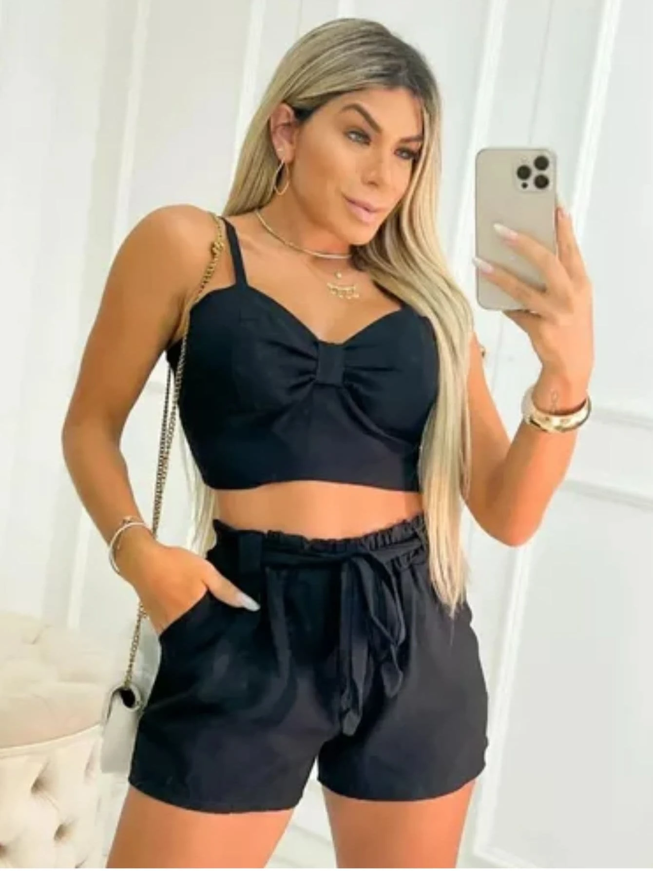 Women Two-piece Outfits - màu đen - Xem 1