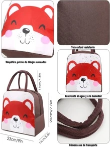 Divertidos Loncheras Térmicas para Niños Diferentes Diseños Bolsa de Almuerzo - Caqui - Ver 3