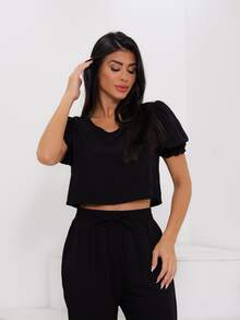 Women Two-piece Outfits - màu đen - Xem 5