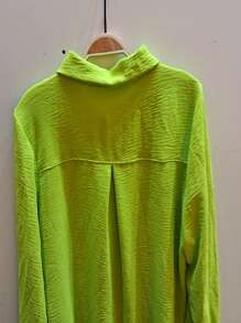 Women Blouses - 青檸色 - 查看 5