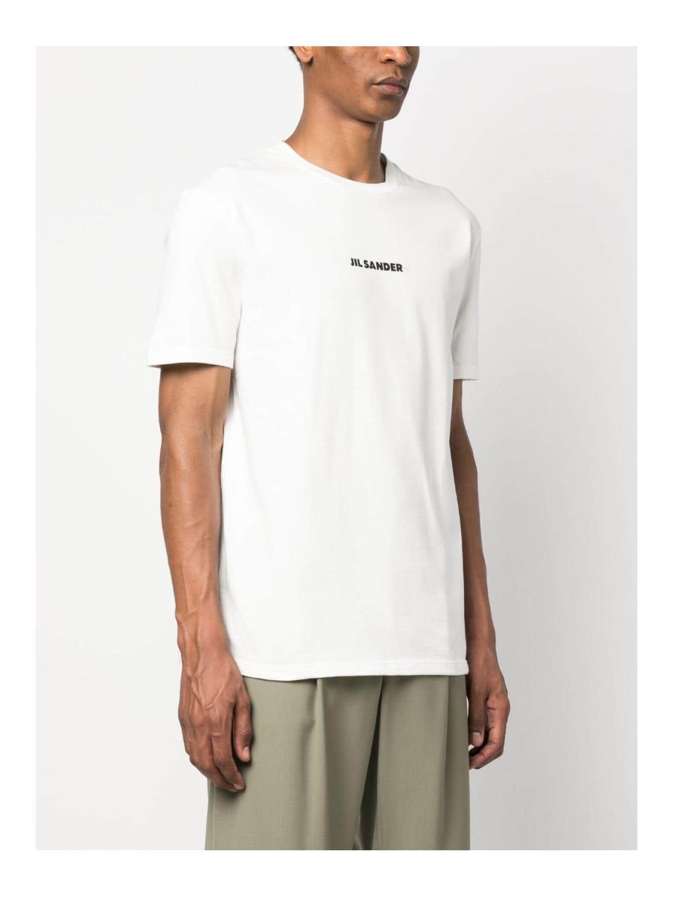 Tシャツ・カットソー JIL SANDER Men T Shirts J47GC0122J20103102 White Jil Sander - Cotton crew-neck T-shirt Ivory - The Corner