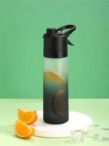 1入組650ML女孩們水瓶戶外運動健身水杯大容量噴瓶飲料旅行分裝瓶 - 黑色 - 查看 5