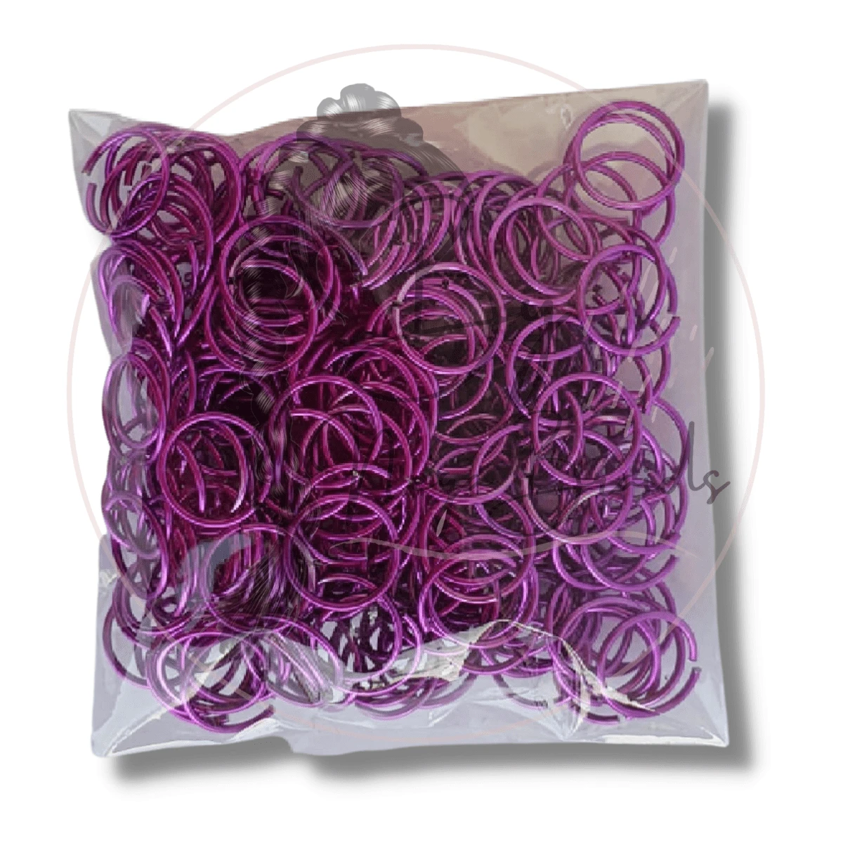 200 Argolinhas Coloridas 1cm Para Tranças Nagô Box Braids Acessórios de Cabelo - Roxo empoeirado - Visão 1