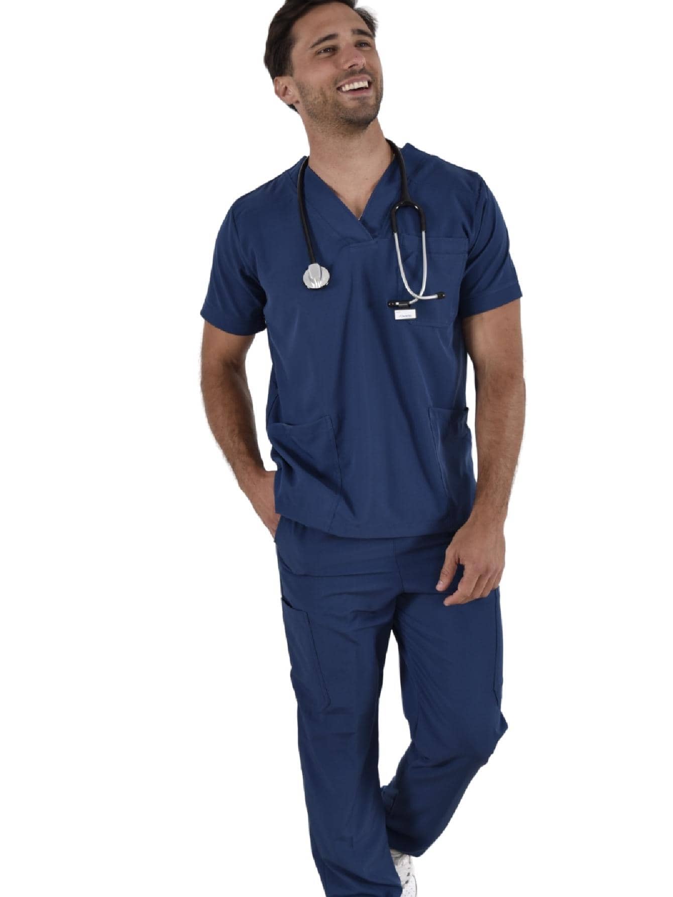 SOULMATE Pijama Quirúrgica Hombre Boston - Azul Cadete - Ver 1