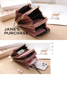 Bolsa feminina, carteira porta celular com alça regulável - Pink - Visão 5