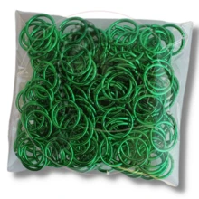 50 Argolinhas Acessórios de Cabelo 1cm Tranças Nagô Box Braids - Verde - Visão 1