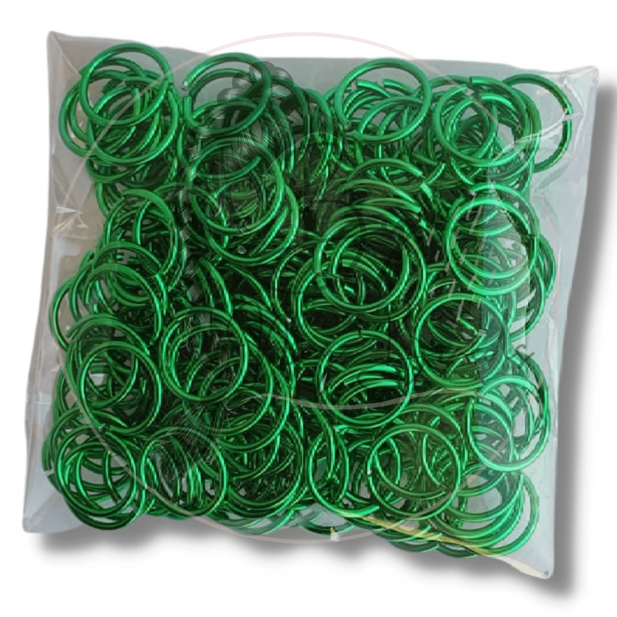 50 Argolinhas Acessórios de Cabelo 1cm Tranças Nagô Box Braids - Verde - Visão 1