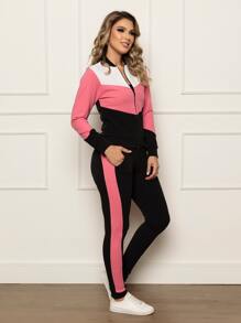 Women Two-piece Outfits - 乾枯玫瑰色 - 查看 1