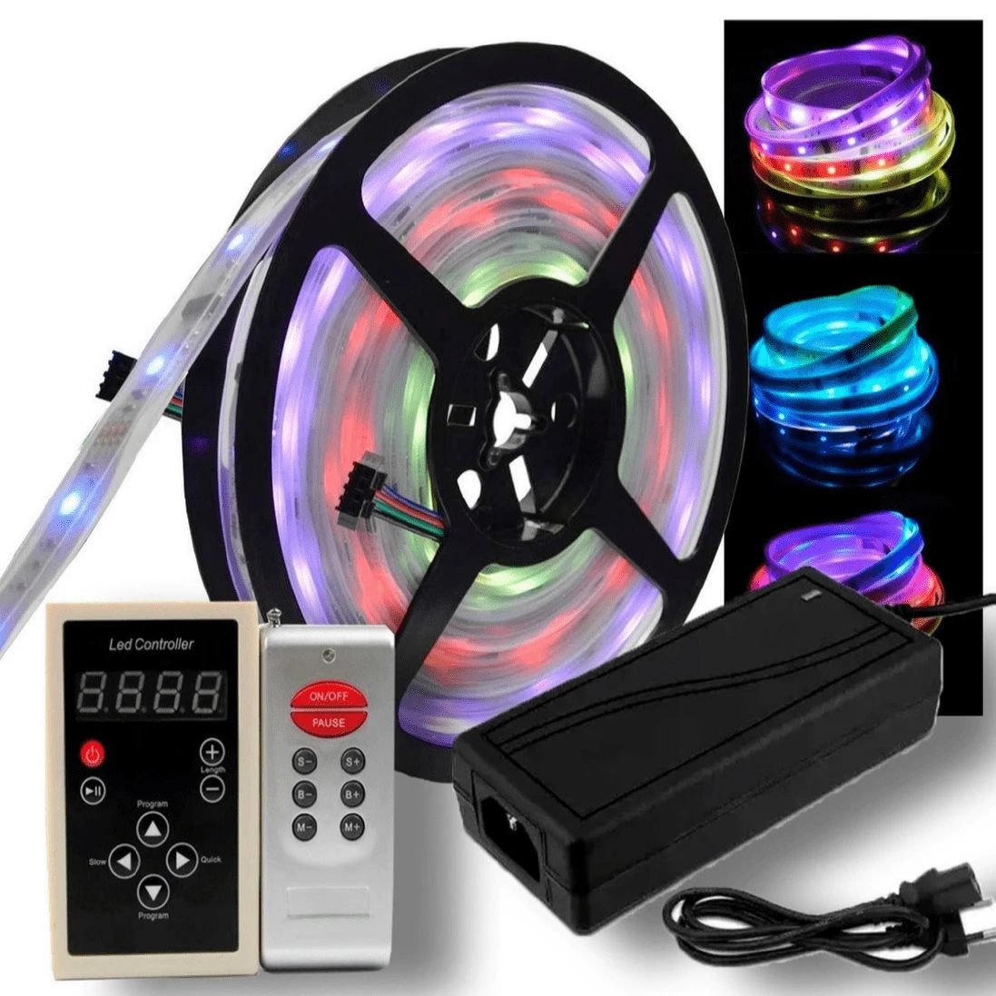 Fita Led Digital 6803 Rgb 133 Efeito Com Controle + Fonte 5a