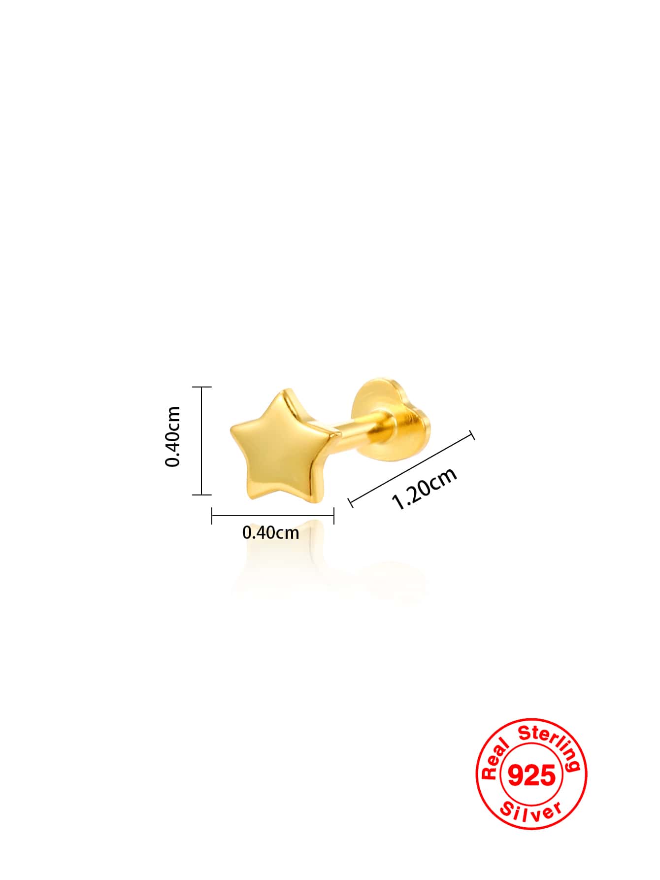 Orecchino Daith in argento sterling, piercing Daith da donna