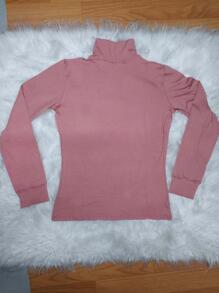 Women's Long Sleeve Second Skin Blouse - Rusty Rose - View 2