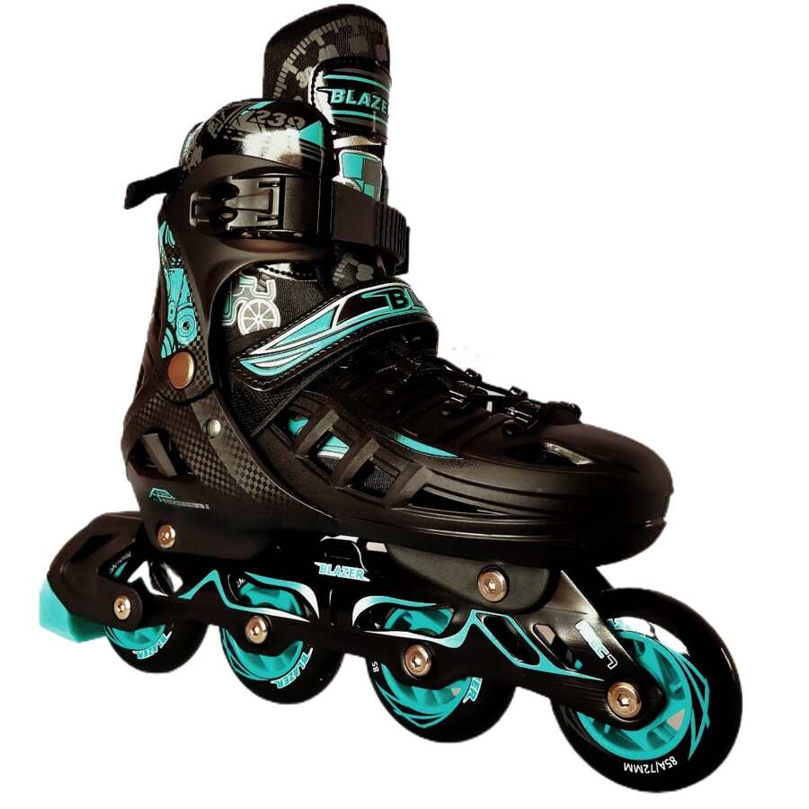 Patines Fitness Ajustables En Linea - Azul menta - Ver 1